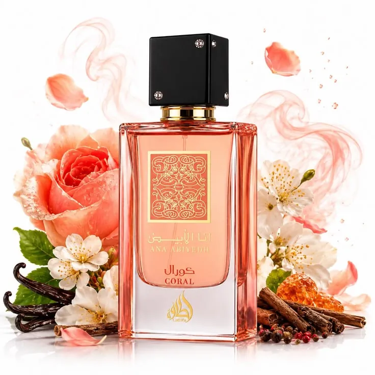 Lattafa Ana Abiyedh Coral Edp - 60ml perfume bottle